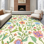 Whimsical Floral Vine Pattern Rug