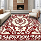 Ornate Scrollwork Floral Motif Rug