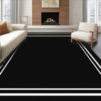 Classic White Bordered Black Design Rug