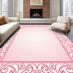 Art Nouveau Floral Swirl Border Design Rug