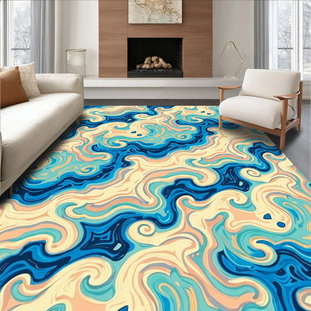 Abstract Swirls Pattern Rug