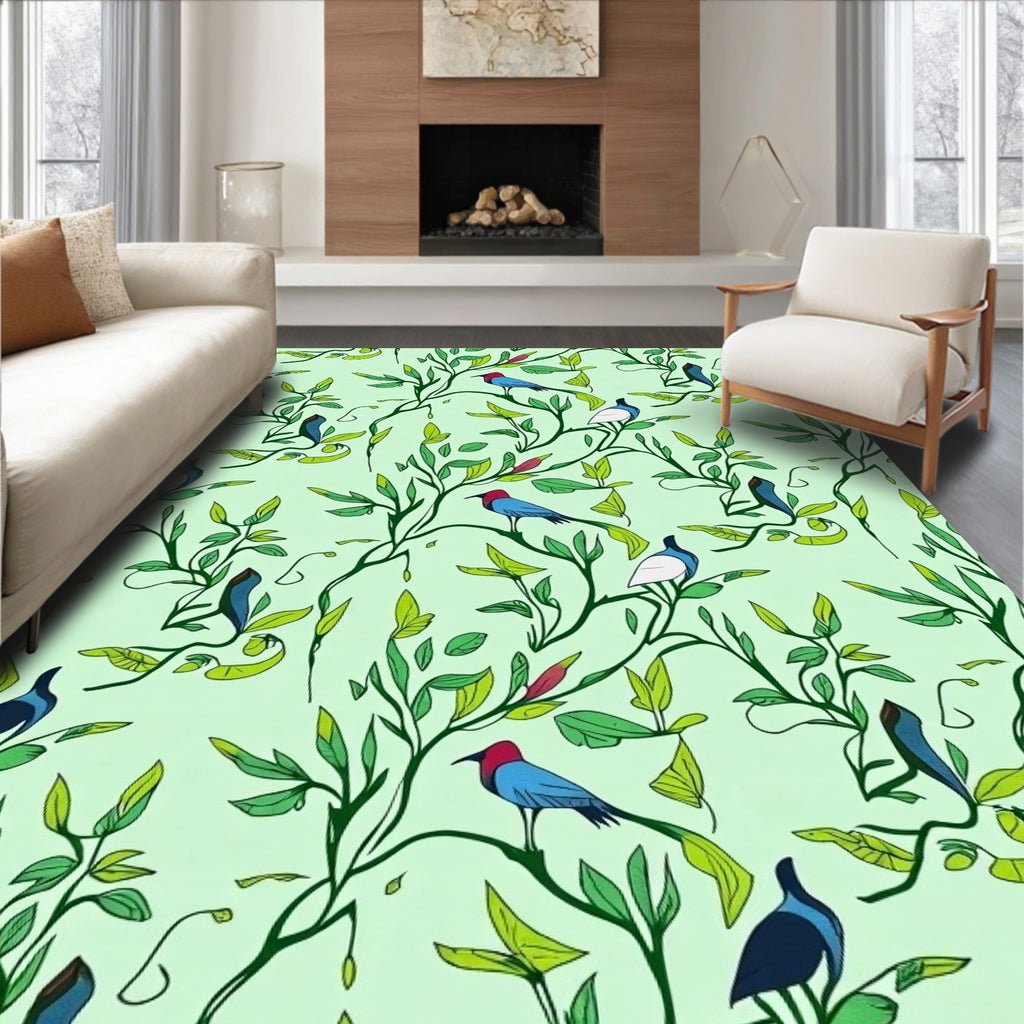 Birds and Branches Gentle Pattern Rug