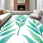Green Leaf Branch Pattern Rug