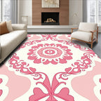 Pink Floral Medallion Pattern Rug