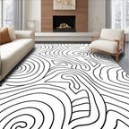Abstract Swirl Contour Pattern Rug
