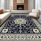 Elegant Floral Scrollwork Border Design Rug