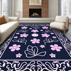 Pink Blossom Moon Pattern Rug