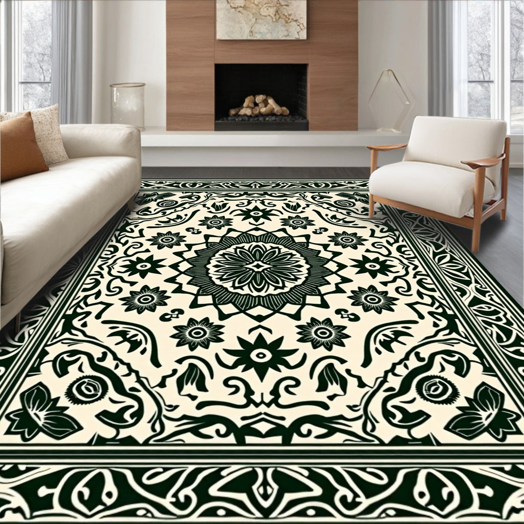 Ornate Floral Mandala Patterned Rug