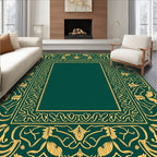 Elegant Gold Leaf Victorian Style Art Rug