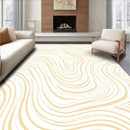 Abstract Swirl Soft Yellow Pattern Rug