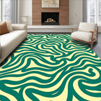 Abstract Swirls Yellow Green Pattern Rug
