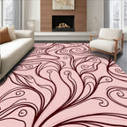 Swirling Vine Leaf Abstract Pattern Rug