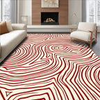 Crimson Flowing Organic Lines Rug