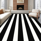 Bold Black and White Stripes Rug