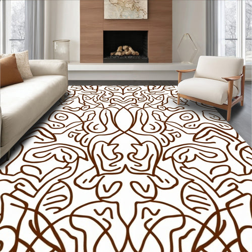 Abstract Organic Line Art Pattern Rug