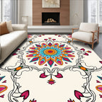 Vibrant Floral Mandala Pattern Rug