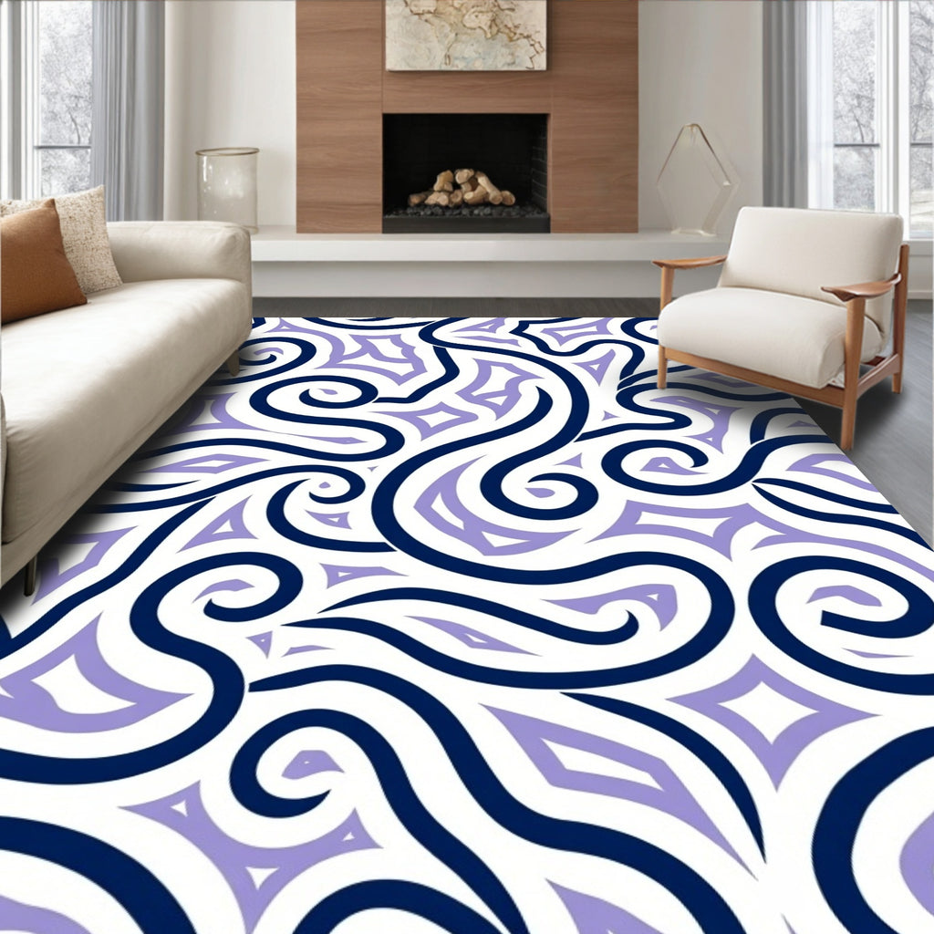 Bold Swirls Graphic Pattern Rug