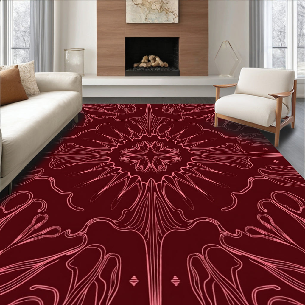 Art Nouveau Floral Symmetry Rug