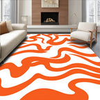 Dynamic Orange Swirl Pattern Rug