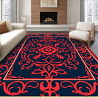 Classic Red Navy Ormolu Motif Rug