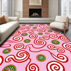 Retro Red Swirl Candy Medallion Rug