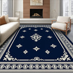 Ornate Floral Scrolls Border Design Rug