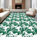 Green Leafy Abstract Pattern Rug