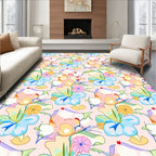 Abstract Floral Pattern With Pastel Hues Rug