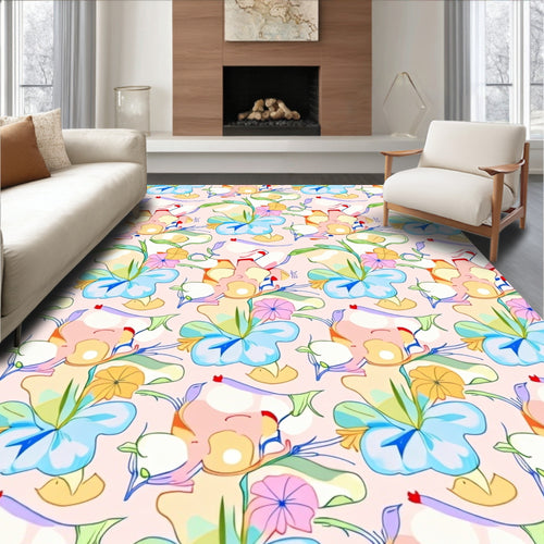 Abstract Floral Pattern With Pastel Hues Rug