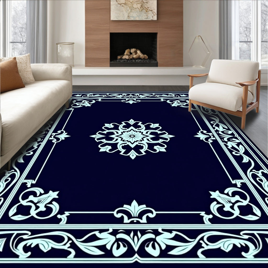Classic Floral Bordered Medallion Rug