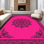 Ornate Mandala Patterned Pink Rug