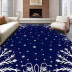 White Snowflake Floral Pattern Rug