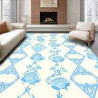 Art Nouveau Style Floral Diamonds Rug