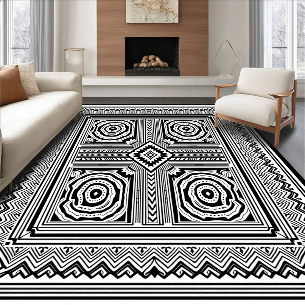 Bold Geometric Abstract Pattern Design Rug