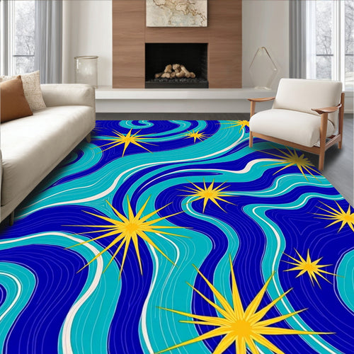 Abstract Starburst Swirl Design Rug