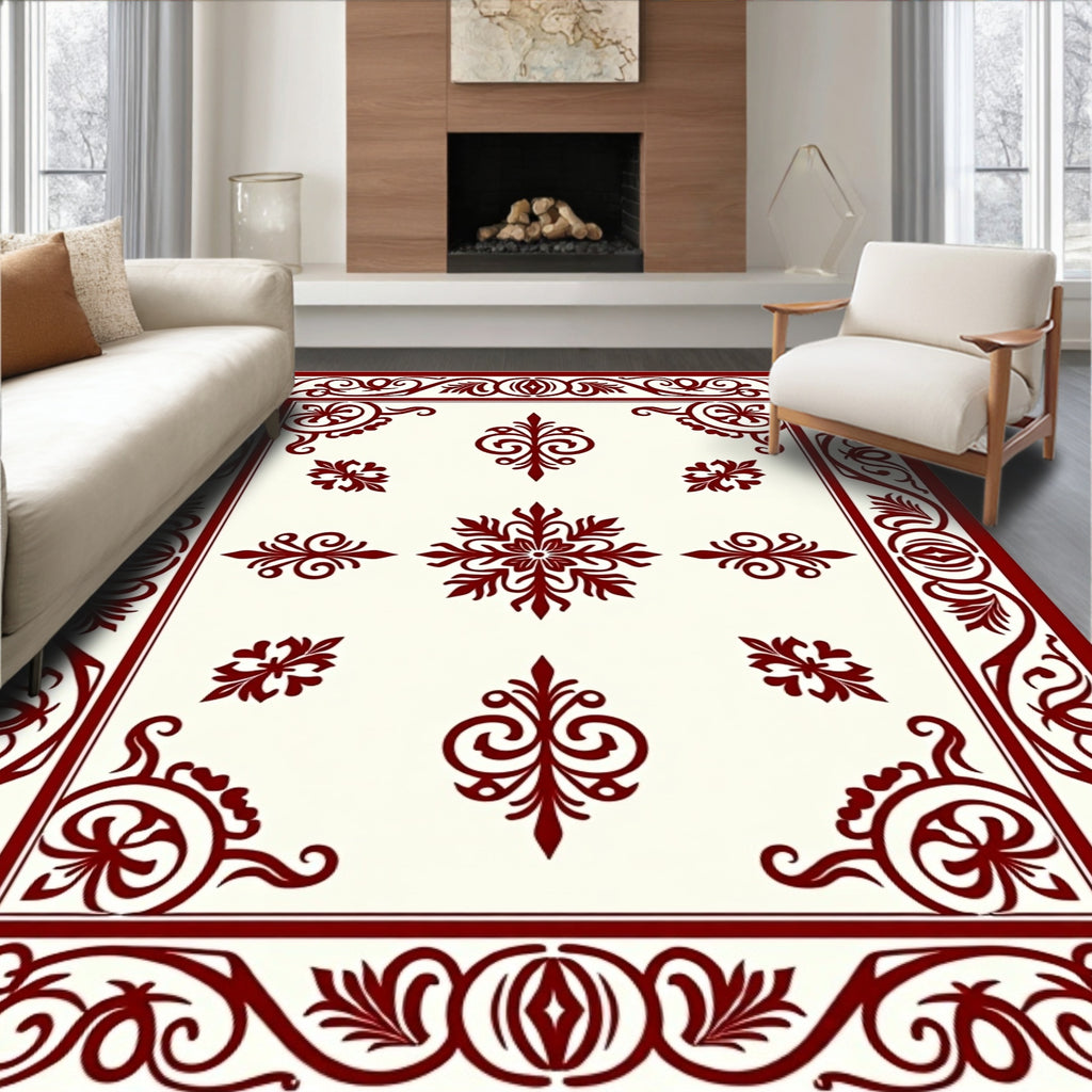 Classic Floral Scroll Work Design Rug