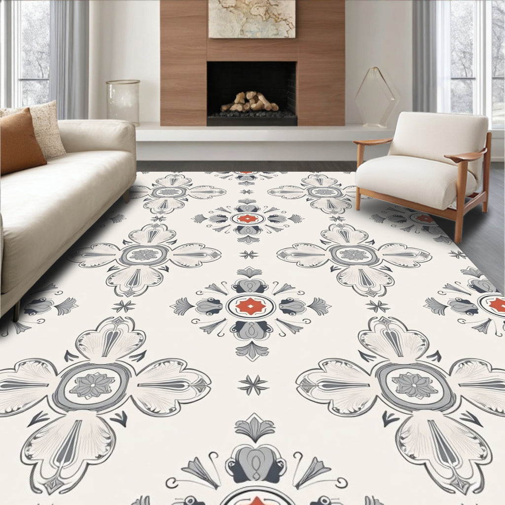Vintage Floral Medallion Pattern Rug