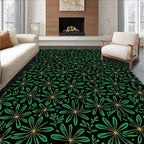 Green Floral Scatter Garden Rug