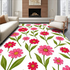 Whimsical Floral Pattern Meadow Design Rug