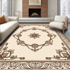 Traditional Brown Floral Medallion Rug