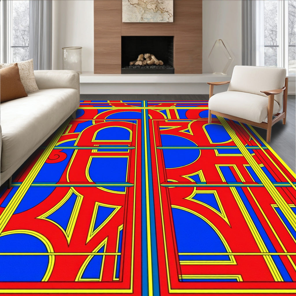 Bold Blocks Geometric Pattern Rug