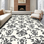 Classic Damask Floral Vine Pattern Rug