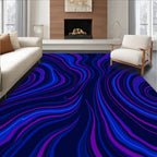 Dark Blue Purple Swirling Lines Rug
