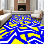 Bold Geometric Maze Pattern Rug