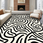 Abstract Swirl Graphic Pattern Rug