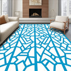 Geometric Blue Abstract Pattern Rug
