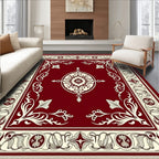 Vintage Floral Elegant Crimson Rug