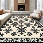 Ornate Traditional Floral Scrollwork Design Rug