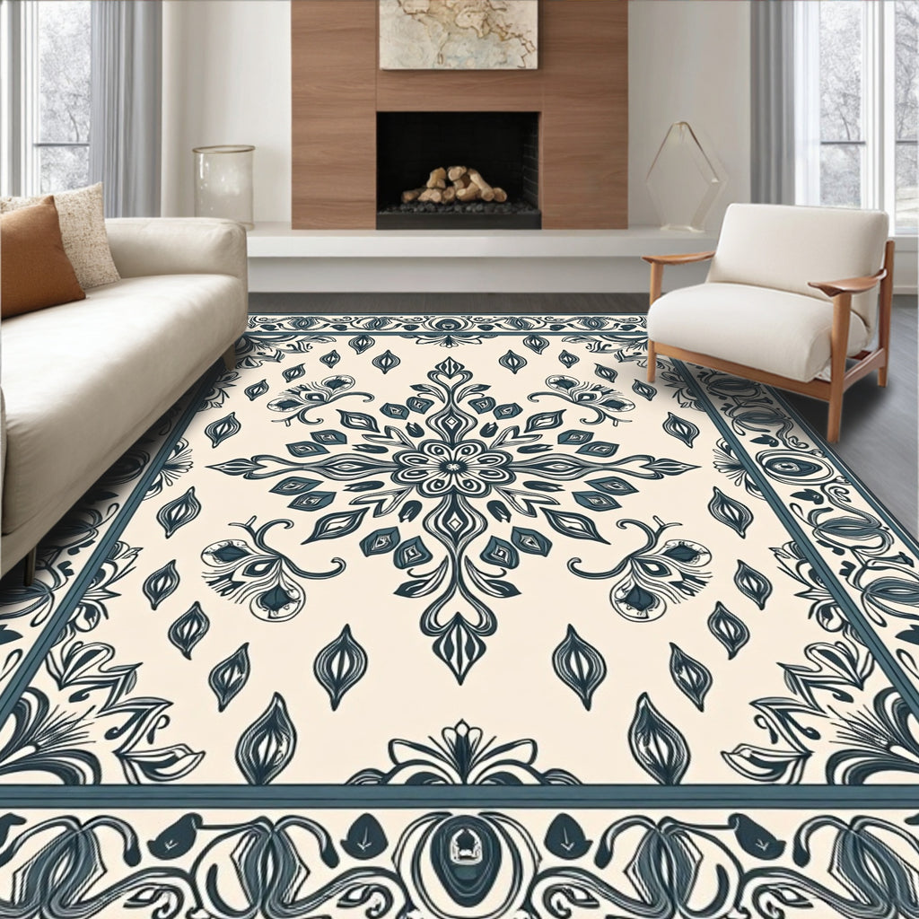 Ornate Floral Paisley Detailed Rug