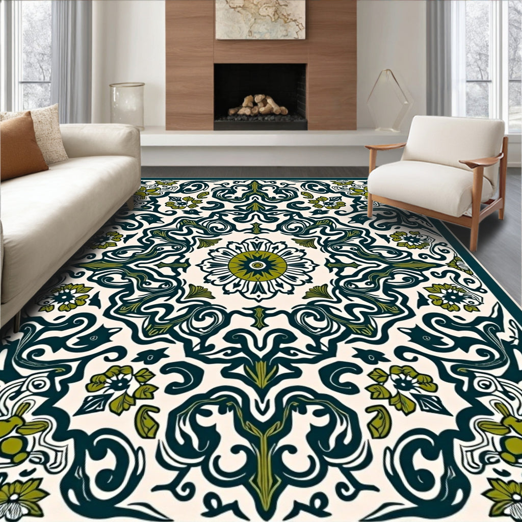 Vintage Floral Swirl Pattern Rug